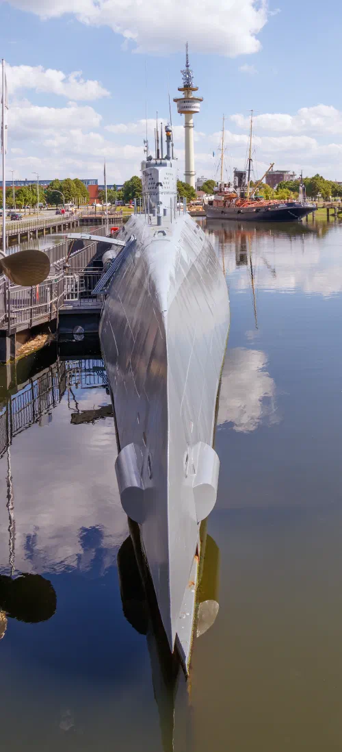Submarino U-boot Tipo XXI Wilhelm Bauer preservado en Bremerhaven