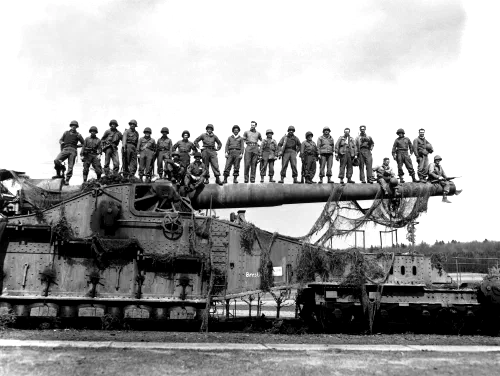 Cañón ferroviario francés de 274 mm capturado por los alemanes