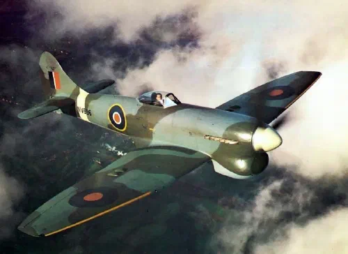 Hawker Tempest V en vuelo de prueba, noviembre de 1944