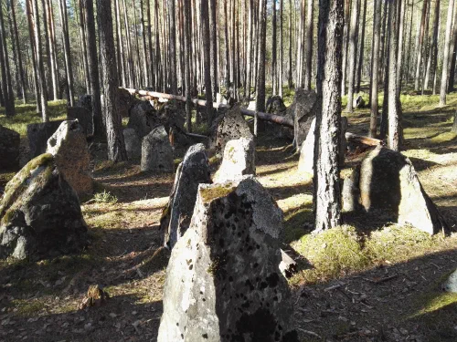 Obstáculos antitanque de piedra de la línea Mannerheim en Finlandia
