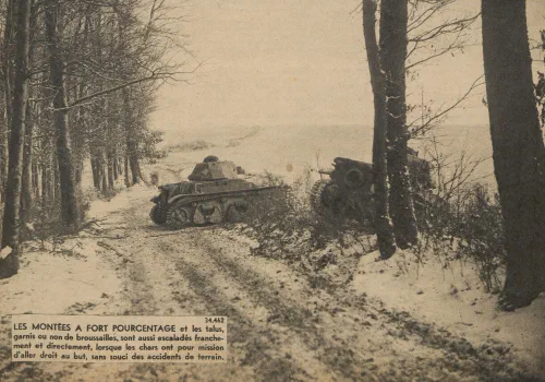 Tanques Renault R35 franceses durante maniobras en enero de 1940