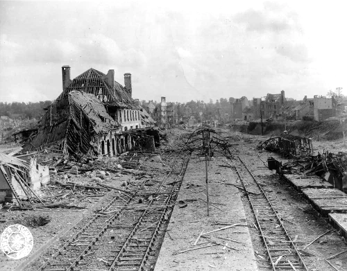 Ciudad de Saint-Lô destruida en 1944