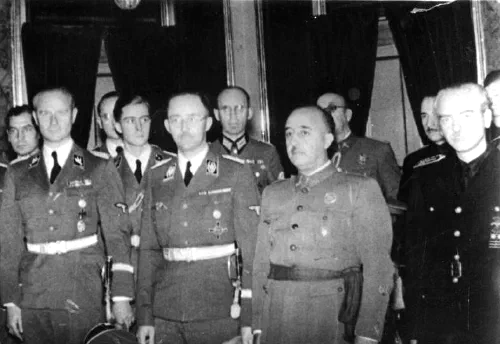 Heinrich Himmler con Francisco Franco durante su visita a España en 1940