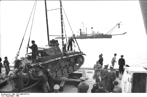 Panzer III durante ejercicios anfibios para la Operación León Marino en 1940