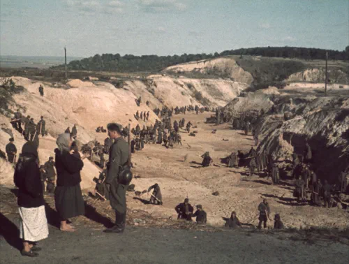 Vista del barranco de Babi Yar tras la liberación