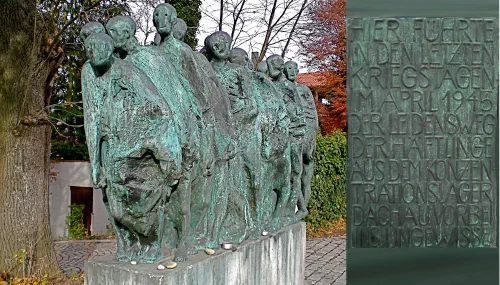 Monumento conmemorativo de la marcha de la muerte desde el campo de concentración de Dachau en abril de 1945