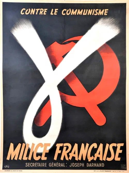 Miembros de la Milice française durante la ocupación alemana de Francia