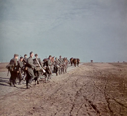 Soldados de la Wehrmacht en formación