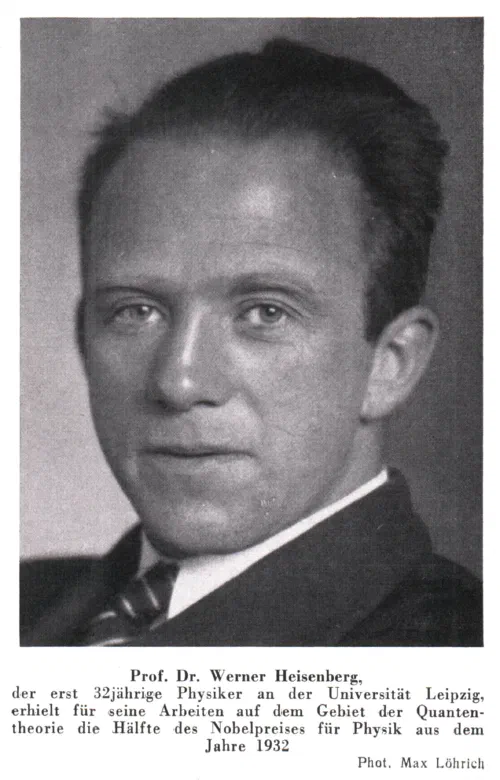 Retrato de Werner Heisenberg en 1933