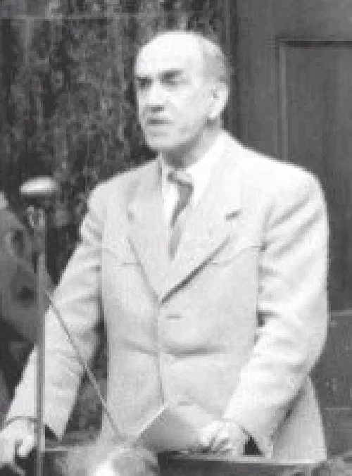 Oswald Pohl durante su juicio en Núremberg