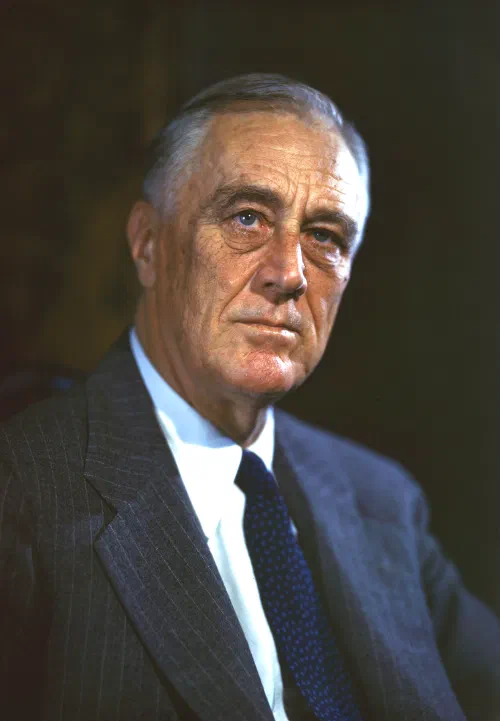 Retrato oficial en color de Franklin D. Roosevelt en 1944
